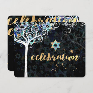 PixDezines Tree of Life Bat Mitzvah/Reception Kaart