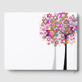 PixDezines Tree of Life Bat Mitzvah/Roze Gastenboek (Achterkant)