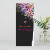 PixDezines Tree of Life Bat Mitzvah/roze Kaart (Staand voorkant)