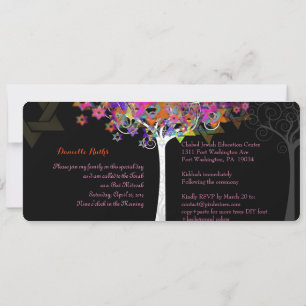 PixDezines Tree of Life Bat Mitzvah/roze Kaart