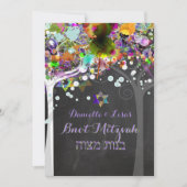 PixDezines tree of life B'not Mitzvah/chalkboard Kaart (Voorkant)