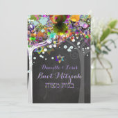 PixDezines tree of life B'not Mitzvah/chalkboard Kaart (Staand voorkant)