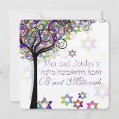 PixDezines tree of life B'not Mitzvah Kaart (Voorkant)