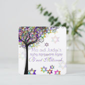 PixDezines tree of life B'not Mitzvah Kaart (Staand voorkant)