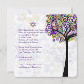 PixDezines tree of life B'not Mitzvah Kaart (Achterkant)