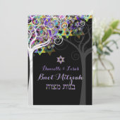 PixDezines tree of life B'not Mitzvah Kaart (Staand voorkant)