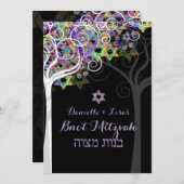 PixDezines tree of life B'not Mitzvah Kaart (Voorkant / Achterkant)