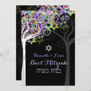 PixDezines tree of life B'not Mitzvah Kaart
