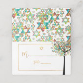 PixDezines Tree of LIfe+Green+Oranje Plaatskaartje (Buitenkant ongevouwen)