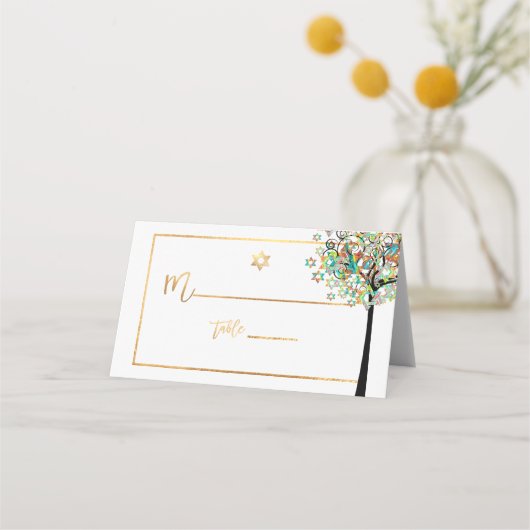 PixDezines Tree of LIfe+Green+Oranje Plaatskaartje (Voorkant)