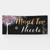 PixDezines Tree of Life Mazel Tov Banner 6'x 2,5' (Horizontaal)