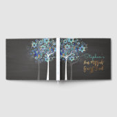 PixDezines Tree of Life Mitzvah/Aqua Blue+Chalkboa Gastenboek (Volledig)