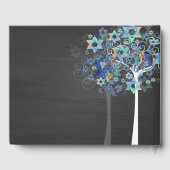 PixDezines Tree of Life Mitzvah/Aqua Blue+Chalkboa Gastenboek (Achterkant)