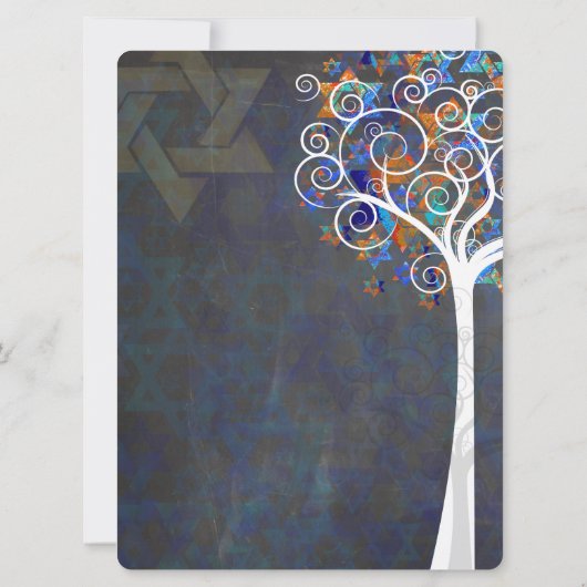 PixDezines tree of life mitzvah/chalkboard Kaart (Achterkant)