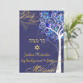 PixDezines tree of life mitzvah/DIY background Kaart (Staand voorkant)