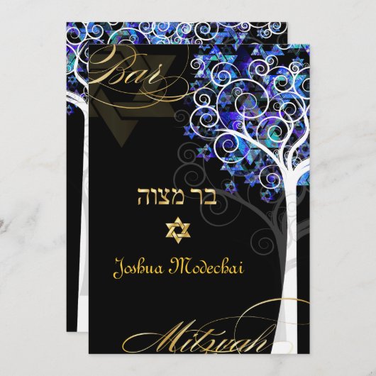 PixDezines tree of life mitzvah/DIY background Kaart (Voorkant / Achterkant)