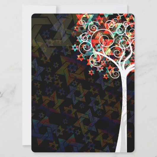 PixDezines tree of life mitzvah/DIY background Kaart (Achterkant)