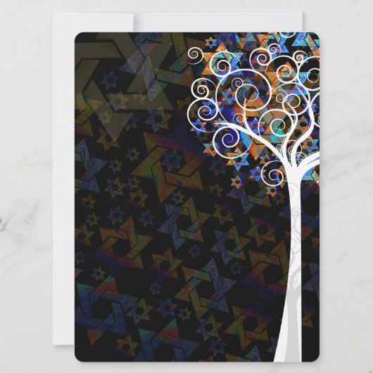 PixDezines tree of life mitzvah/DIY background Kaart (Achterkant)