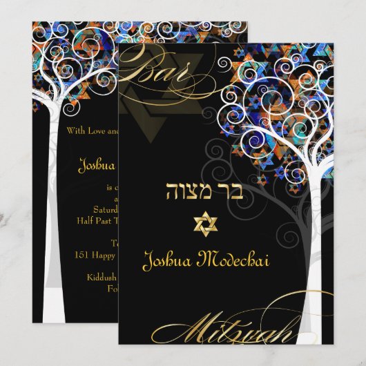 PixDezines tree of life mitzvah/DIY background Kaart (Voorkant / Achterkant)