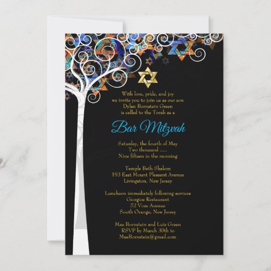 PixDezines tree of life mitzvah/DIY background Kaart (Voorkant)