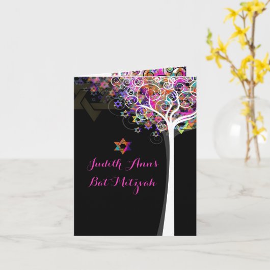 PixDezines tree of life/mitzvah/DIYbackground Kaart (Gele Bloem)