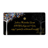PixDezines tree of life/mitzvah Etiket (Voorkant)