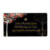 PixDezines tree of life/mitzvah Etiket (Voorkant)