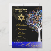 PixDezines tree of life mitzvah/metallic ice Kaart (Voorkant)