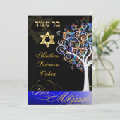 PixDezines tree of life mitzvah/metallic ice Kaart (Staand voorkant)