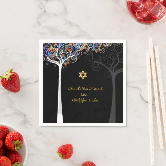 PixDezines tree of life/mitzvah Servetten (Insitu)