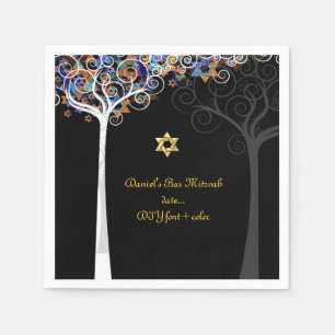 PixDezines tree of life/mitzvah Servetten