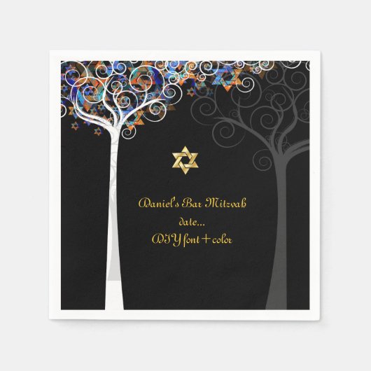 PixDezines tree of life/mitzvah Servetten (Voorkant)