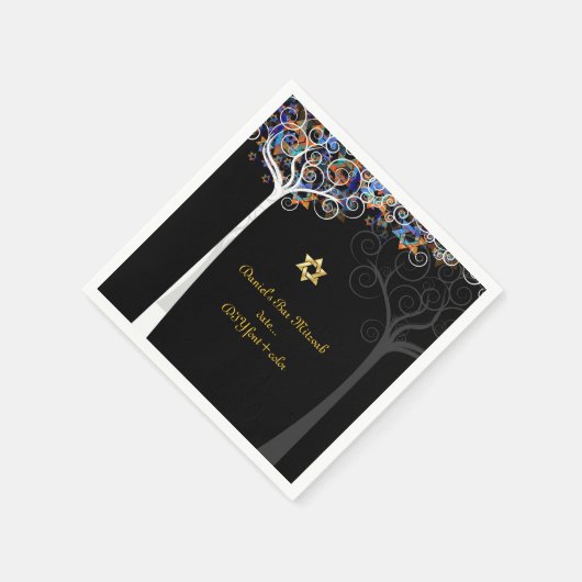 PixDezines tree of life/mitzvah Servetten (Hoek)