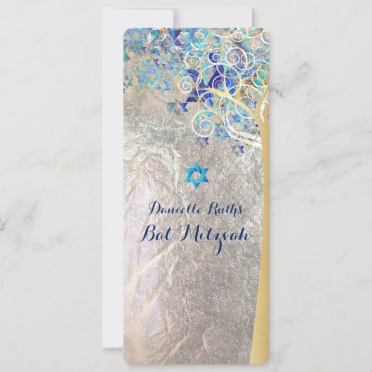 PixDezines Tree of Life Mitzvah/Silver Foil Kaart (Voorkant)