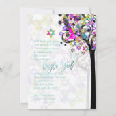 PixDezines TREE OF LIFE MUZIEKNOTEN MITZVAH PINK Kaart (Achterkant)