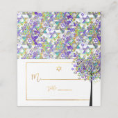 PixDezines Tree of LIfe+Paars+Green Plaatskaartje (Buitenkant ongevouwen)