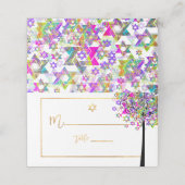 PixDezines Tree of LIfe+Pink+Green+Faux Gold Plaatskaartje (Buitenkant ongevouwen)