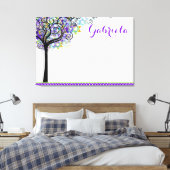 PixDezines Tree of Life Sign In Board/Paars/Blue Canvas Afdruk (Insitu (Slaapkamer))