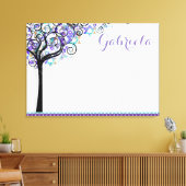 PixDezines Tree of Life Sign In Board/Paars/Blue Canvas Afdruk (Insitu (Woonkamer))