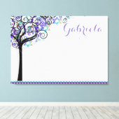 PixDezines Tree of Life Sign In Board/Paars/Blue Canvas Afdruk (Insitu (Houten vloer))