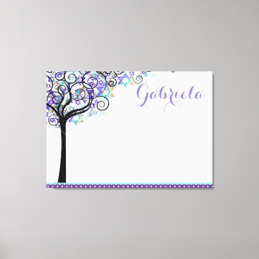 PixDezines Tree of Life Sign In Board/Paars/Blue Canvas Afdruk (Voorkant)