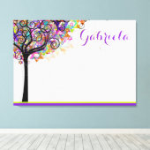 PixDezines Tree of Life Sign In Board/Paars/Roze Canvas Afdruk (Insitu (Houten vloer))