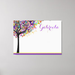 PixDezines Tree of Life Sign In Board/Paars/Roze Canvas Afdruk