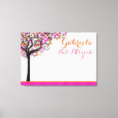 PixDezines Tree of Life Sign In Board/Roze/Oranje Canvas Afdruk (Voorkant)