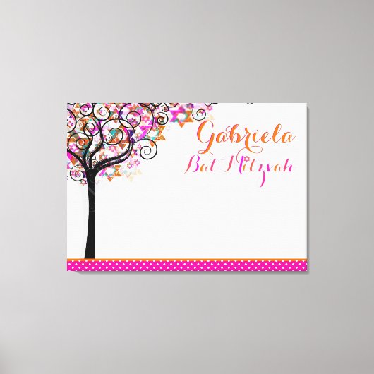 PixDezines Tree of Life Sign In Board/Roze/Oranje Canvas Afdruk (Voorkant)