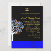PixDezines tree of life+stars, Bar Mitzvah Kaart (Achterkant)