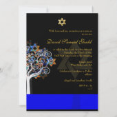 PixDezines tree of life+stars, Bar Mitzvah Kaart (Achterkant)