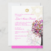 PixDezines tree of life+Stars, Bat Mitzvah Kaart (Achterkant)