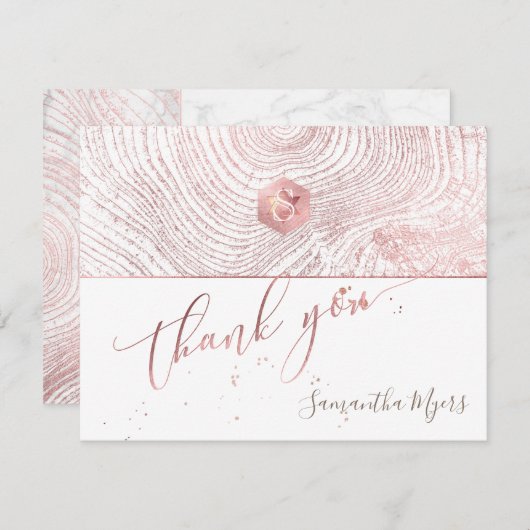 PixDezines Tree Rings Mitzvah Dank u ✡ Kaarten RSVP Kaartje (Voorkant / Achterkant)