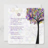 PixDezines TREE VAN LIFE BAT MITZVAH/PAARS+PINK Kaart (Achterkant)